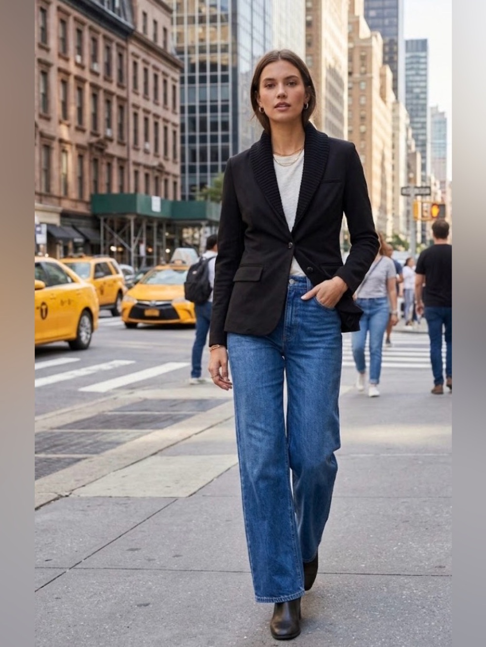 Central Park West Black Blazer Black XS Dickie Classic Minimalist EUC